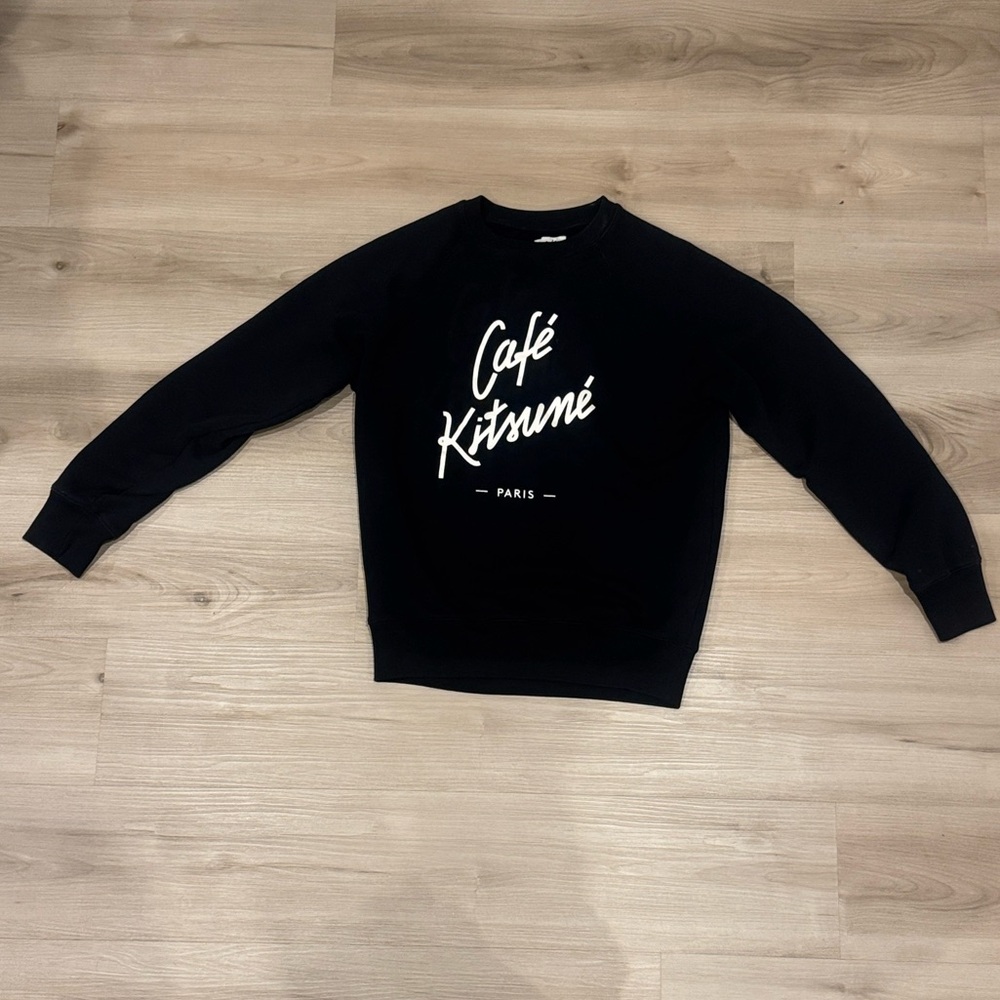 Maison Cafe Kitsune Black Crewneck Sweater size XS